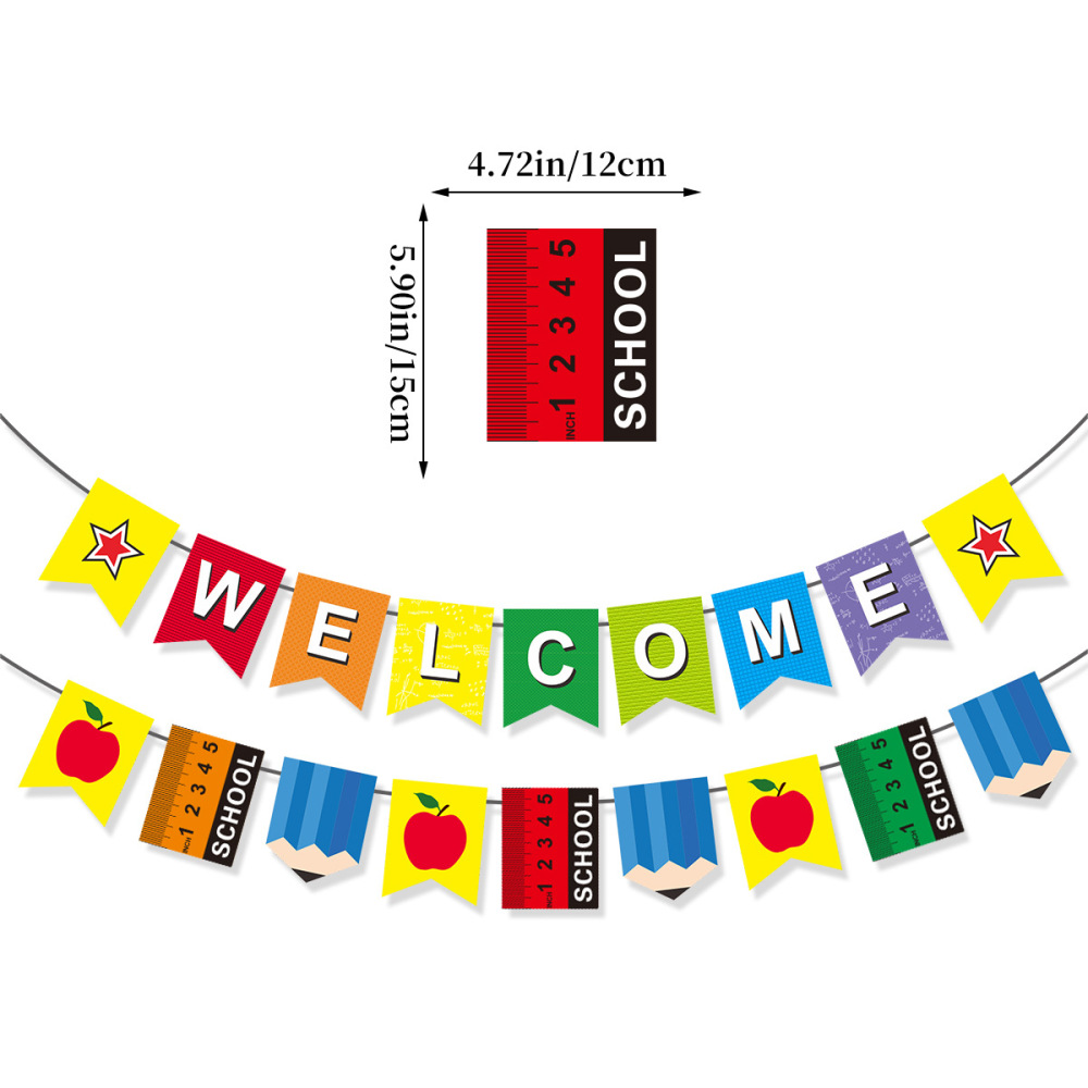 Back To School Decorations with Back to School Banner Balloons Cake Topper