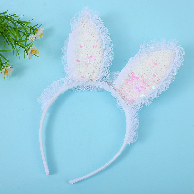 Bunny Ears Headbadns Glitter Rabbit Ear Headbands Birthday Party Prom Easter Bunny Costume Cute Rabbit Ear Headwear