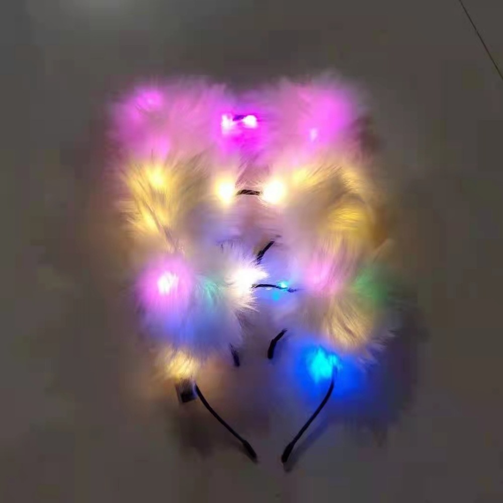 Lace LED Ears Headband Cat Ears Glow Light up Headband for Women Girls LED Light up Headband Party Accessories Favors