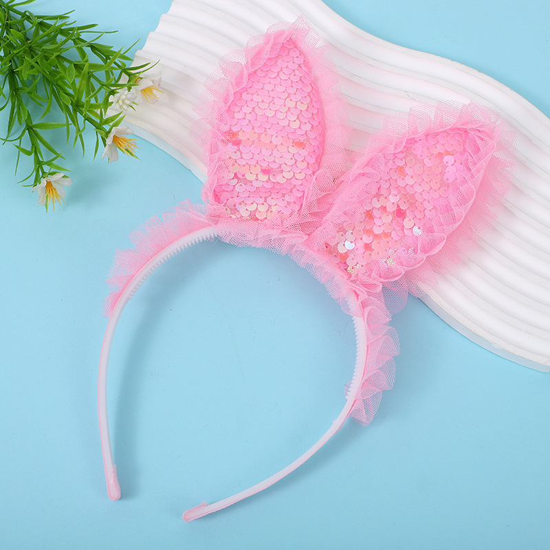 Bunny Ears Headbadns Glitter Rabbit Ear Headbands Birthday Party Prom Easter Bunny Costume Cute Rabbit Ear Headwear