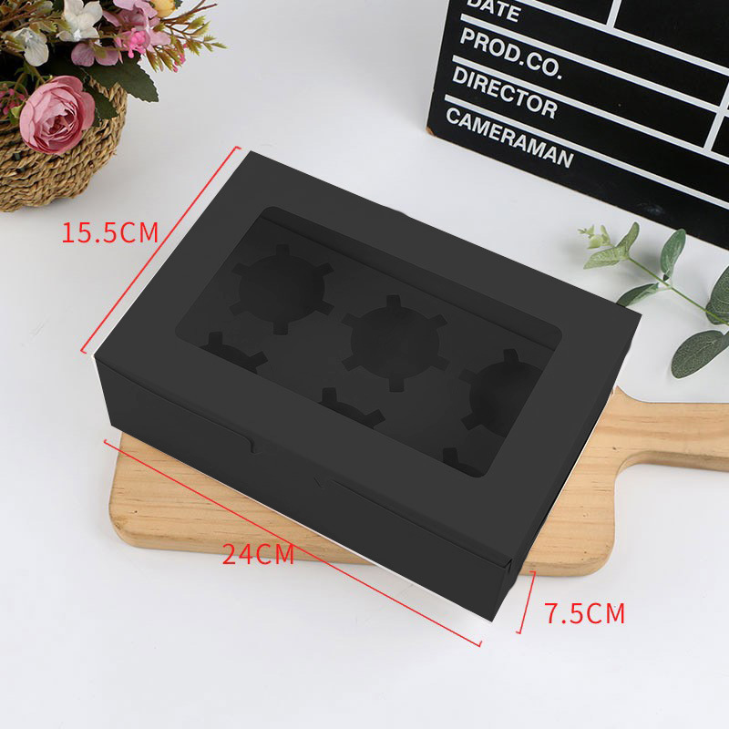 Cupcake Boxes Cupcake Containers Kraft Bakery Carrier Boxes Holders with Windows