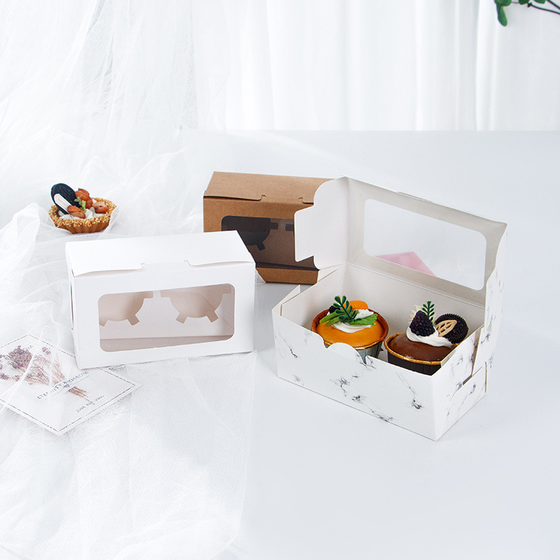 Cupcake Boxes Cupcake Containers Kraft Bakery Carrier Boxes Holders with Windows
