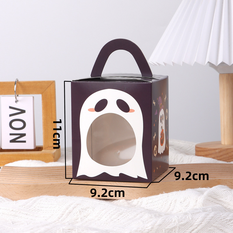 Halloween 1 piece portable window cupcake packing box Muffin box egg tart box baking dessert packing box