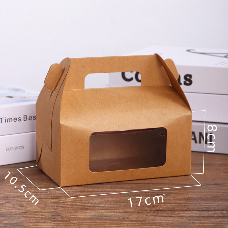 Portable pastry box with Windows baking package Mousse tart box Handmade nougat food takeout cake box