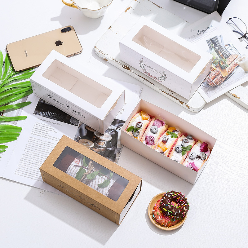 Baking pastry box Window drawer Food packaging Cake cookie box Towel roll pastry box pastry box