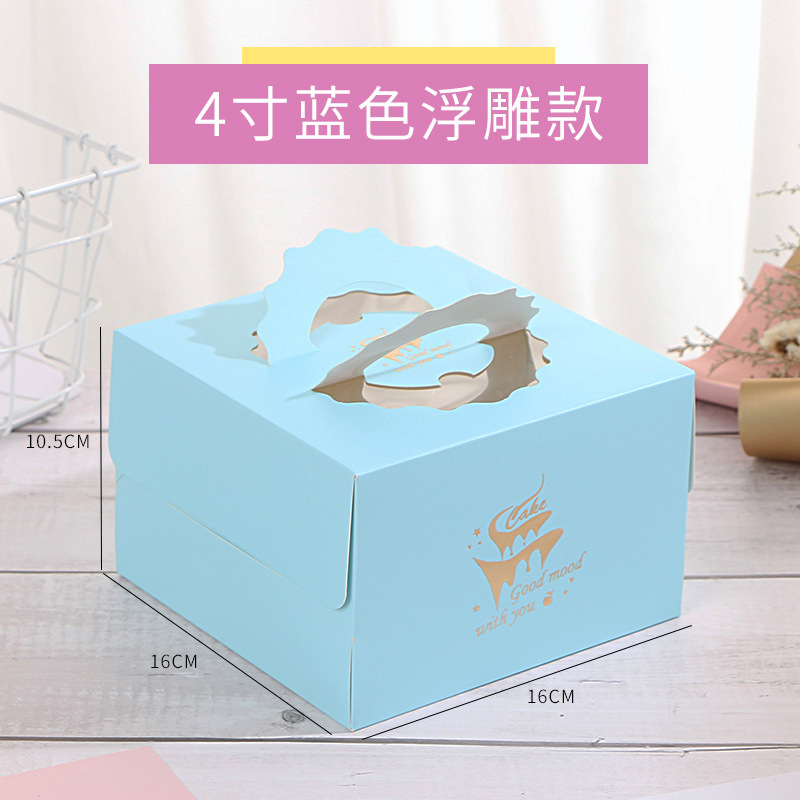 4 inch cake box cartoon thickened window portable birthday cake box Hot foil baking box Cake box