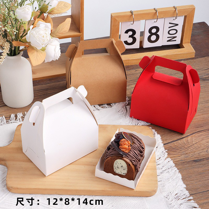 Small baking dessert box Cookies Nougat gift box Kraft paper portable pastry box