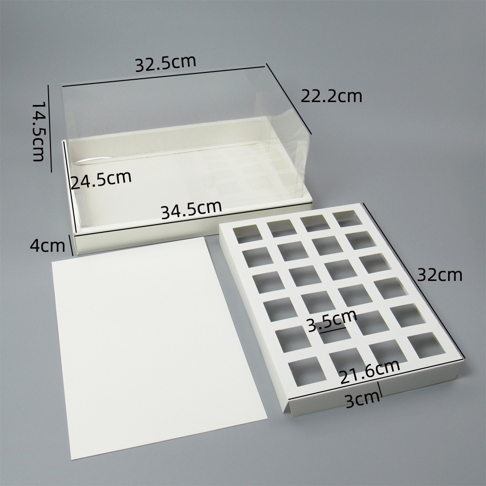 Cupcake Boxes Food Grade Cupcake Holders Bakery Carrier Boxes with Windows and Inserts for Cupcakes
