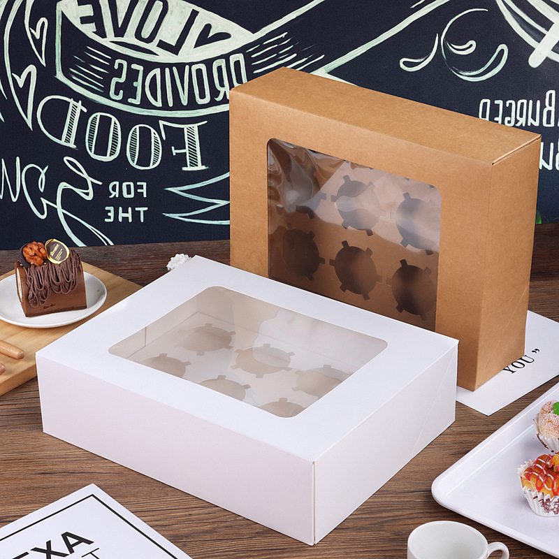 Free discount cupcake box 12 cross-border wholesale Muffin cupcake box