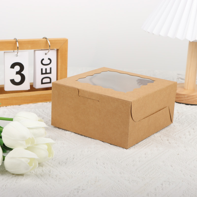 Disposable cupcake packing box Packing box Kraft paper snow maid Ma potato egg yolk crisp tart box