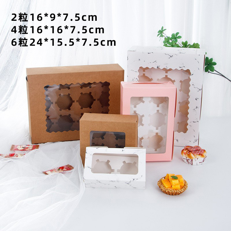 Cupcake Boxes Cupcake Containers Kraft Bakery Carrier Boxes Holders with Windows