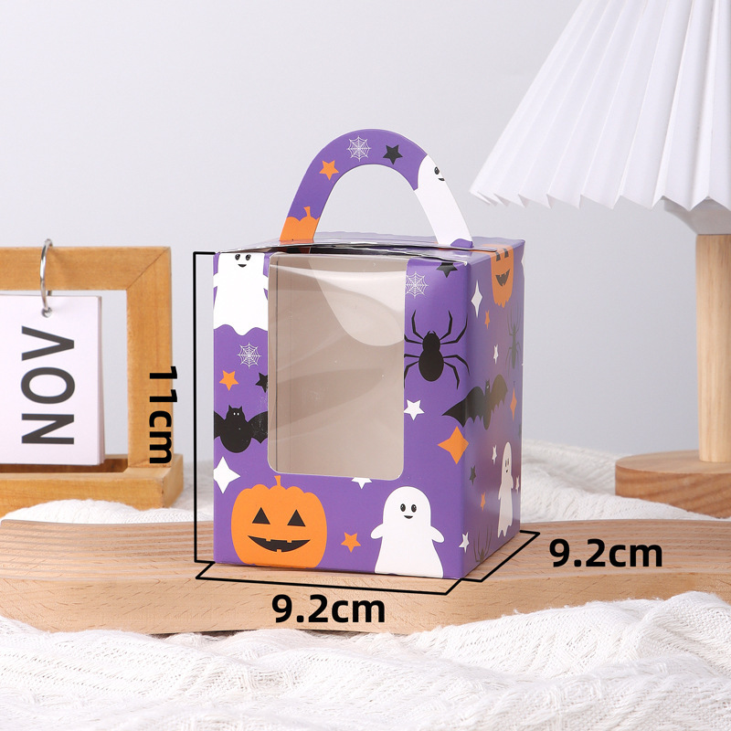 Halloween 1 piece portable window cupcake packing box Muffin box egg tart box baking dessert packing box
