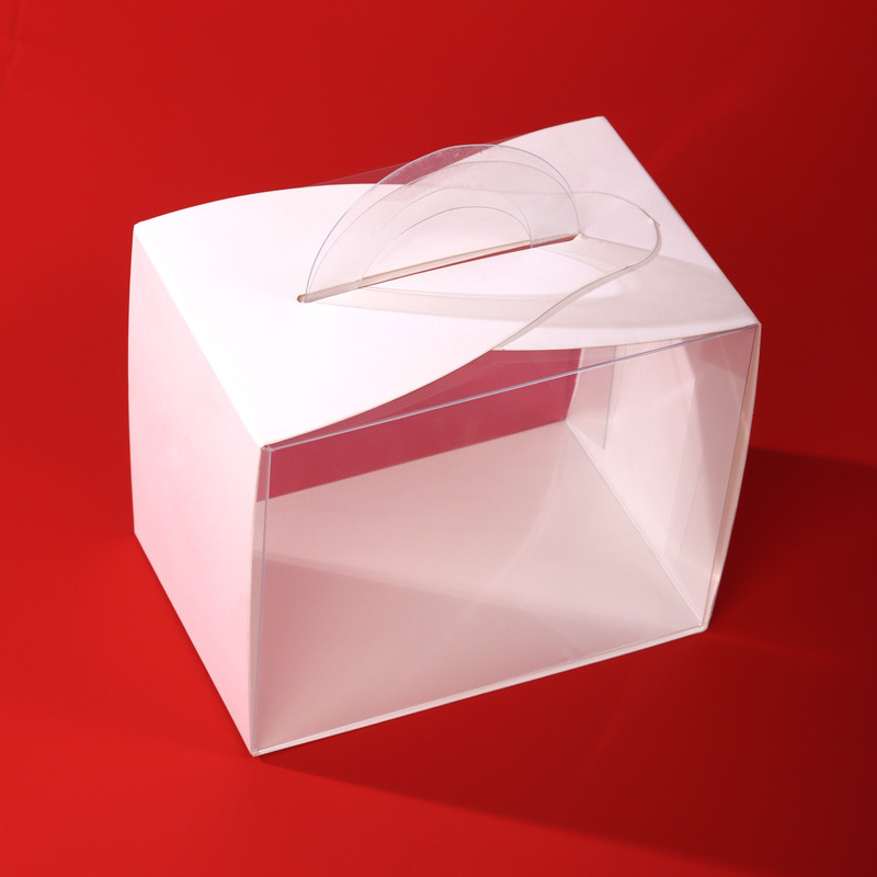 Transparent portable cake box takeout pastry box Dessert cut mousse baking box