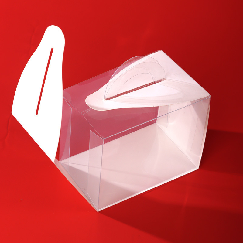 Transparent portable cake box takeout pastry box Dessert cut mousse baking box
