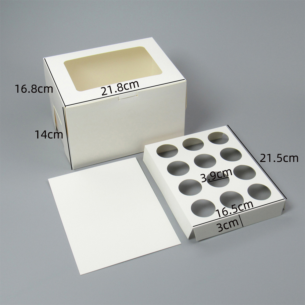 Cupcake Boxes Food Grade Cupcake Holders Bakery Carrier Boxes with Windows and Inserts for Cupcakes
