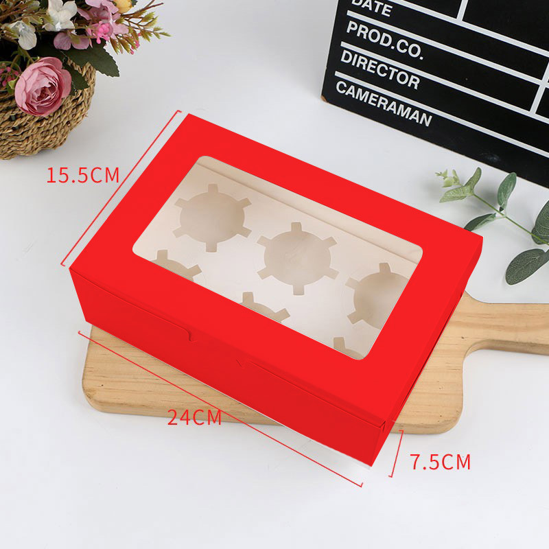 Cupcake Boxes Cupcake Containers Kraft Bakery Carrier Boxes Holders with Windows