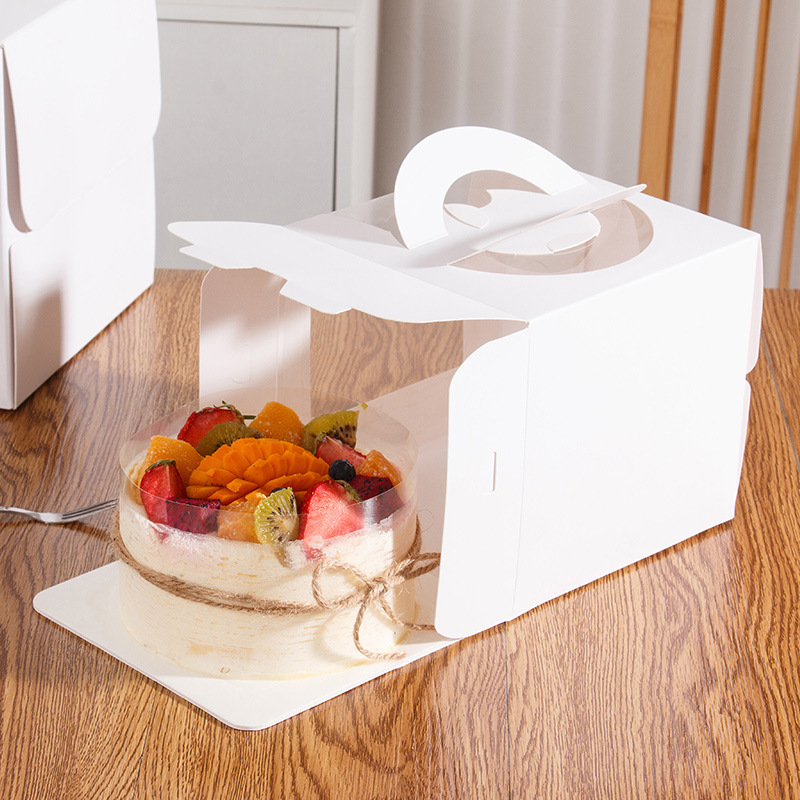 Cake Boxes White Bakery Boxes with Window Tall Dessert Cardboard Boxes for Cakes Cupcakes Pies Donuts Cookies Boxes