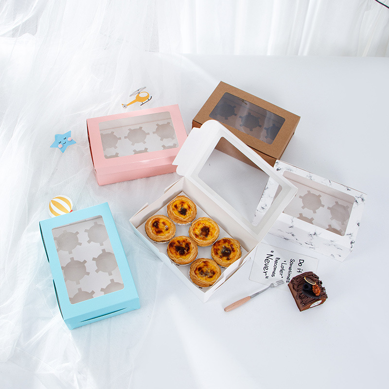 Cupcake Boxes Cupcake Containers Kraft Bakery Carrier Boxes Holders with Windows
