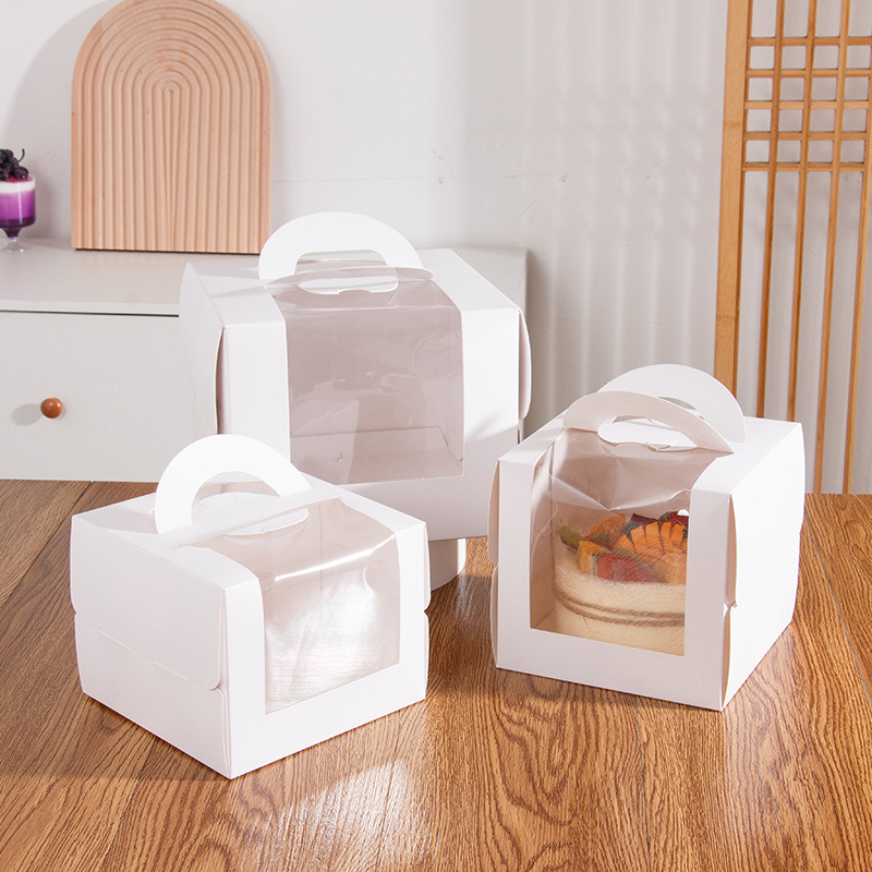 Cake Boxes White Bakery Boxes with Window Tall Dessert Cardboard Boxes for Cakes Cupcakes Pies Donuts Cookies Boxes