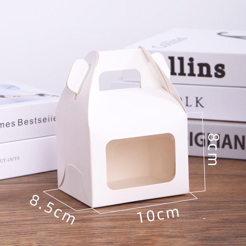 Portable pastry box with Windows baking package Mousse tart box Handmade nougat food takeout cake box