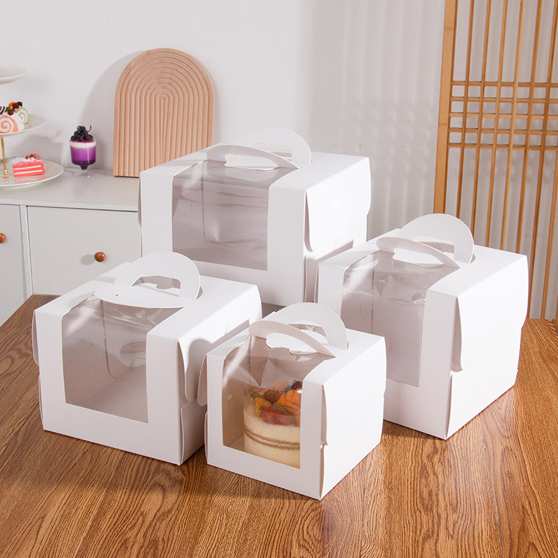 Cake Boxes White Bakery Boxes with Window Tall Dessert Cardboard Boxes for Cakes Cupcakes Pies Donuts Cookies Boxes