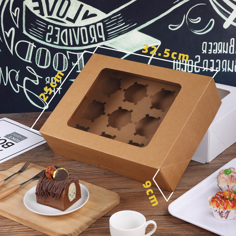 Free discount cupcake box 12 cross-border wholesale Muffin cupcake box