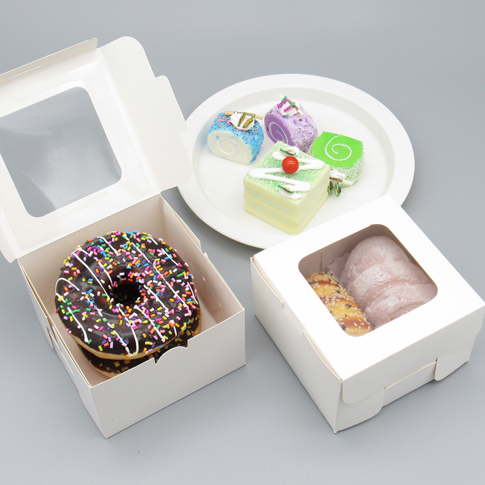 Boxes White Bakery Boxes Chocolate Covered Boxes with Window Treat Boxes for Cookie Cupcakes Donuts Pastries
