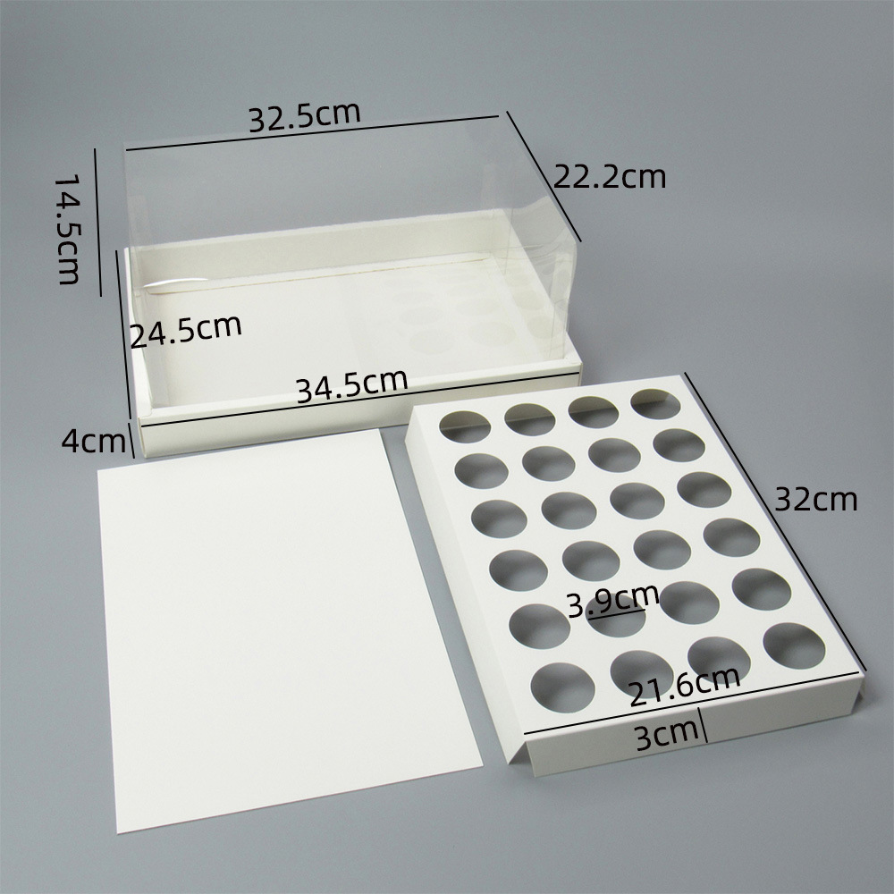 Cupcake Boxes Food Grade Cupcake Holders Bakery Carrier Boxes with Windows and Inserts for Cupcakes