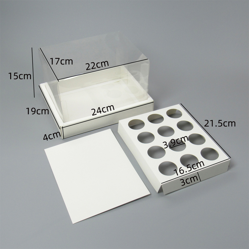 Cupcake Boxes Food Grade Cupcake Holders Bakery Carrier Boxes with Windows and Inserts for Cupcakes
