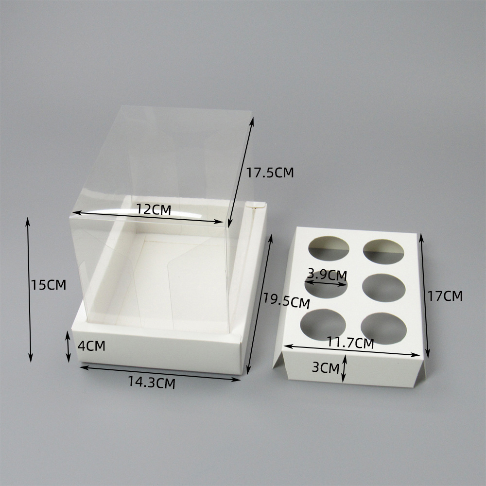 Cupcake Boxes Food Grade Cupcake Holders Bakery Carrier Boxes with Windows and Inserts for Cupcakes