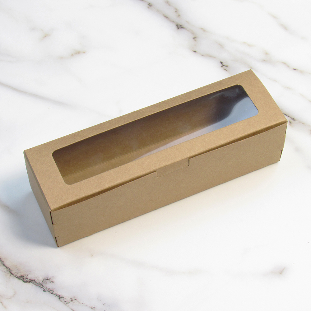 Macaron Boxes with Clear Display Window Small Macaron Container Bakery Packaging Box