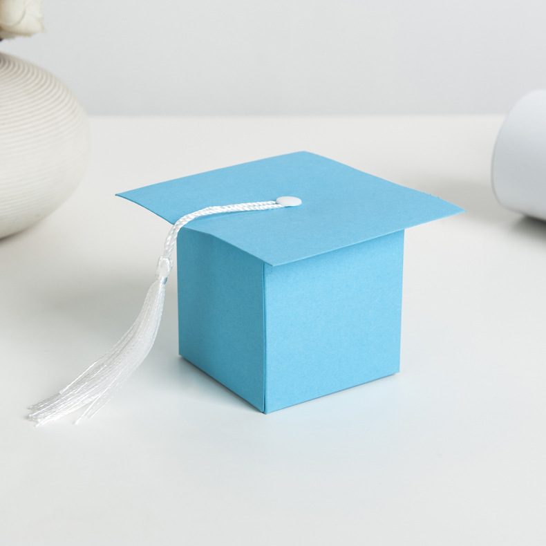 Graduation Sweet Boxes Doctoral Cap Shaped Gift Box with Tassel for Ceremony Party