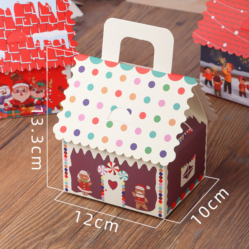 Christmas Treat Boxes Gingerbread House Cardboard Cookie Goody Gable Candy Bags