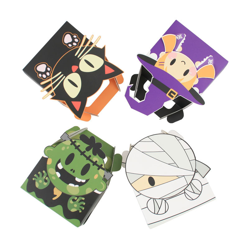 Halloween House Cardboard Goodie Boxes Candy Boxes Cookies Goodie Bags Halloween Party Favor Supplies