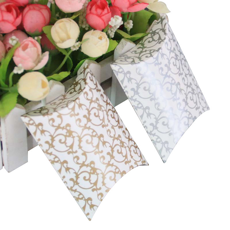 Pillow Gift Box Small Candy Boxes Party Favors Treat Wedding Favor Paper Cardboard with Ribbon
