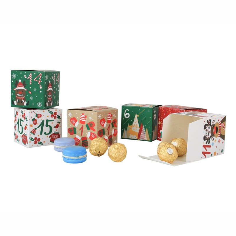 Christmas Empty Advent Calendar Cute Kraft Paper Christmas Cardboard Number Boxes