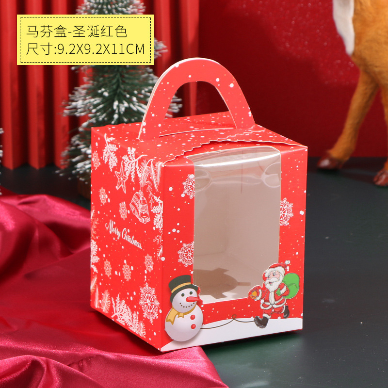 Christmas Cupcake Boxes Christmas Cookie Boxes with Window Insert Handle for Christmas Party