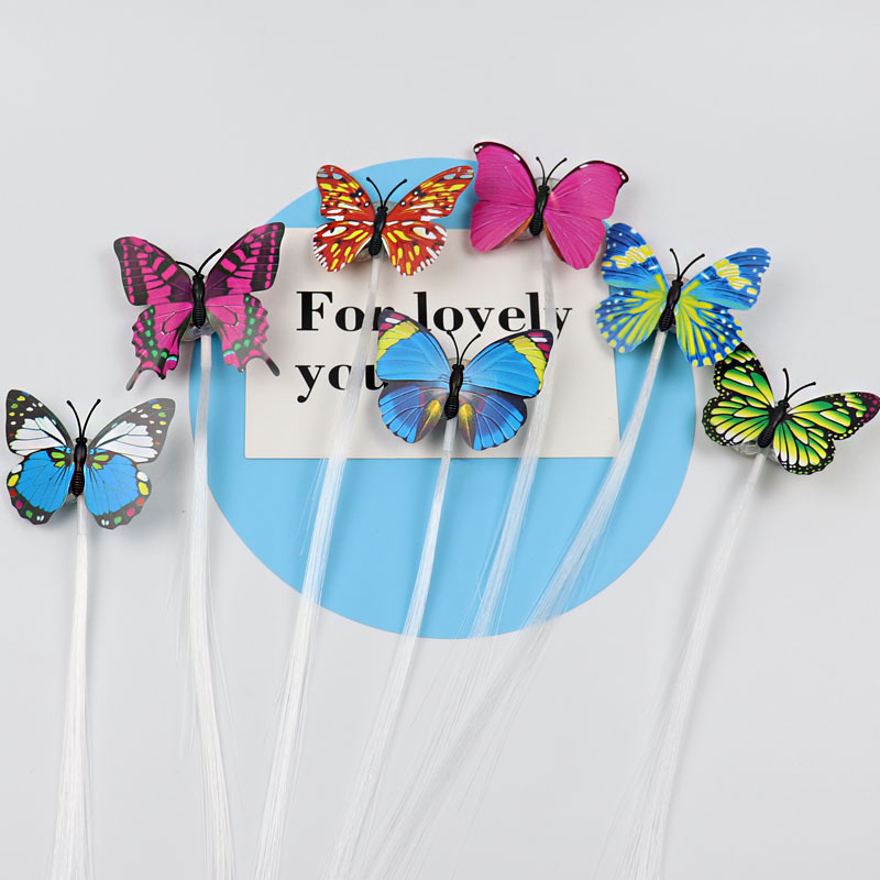 Light up Hair Accessorie LED Lights Hair Butterfly Hair Glow in The Dark Hair Accessories Flash Barrettes Clip Braid