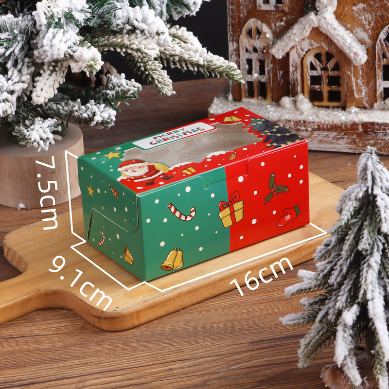 Christmas Cupcake Boxes Cupcake Containers Bakery Boxes with Window and Inserts to Fit Cupcake