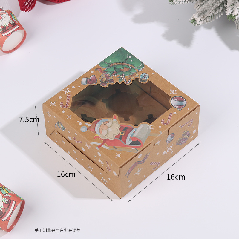 Christmas Cupcake Boxes Cupcake Containers Bakery Boxes with Window and Inserts to Fit Cupcake