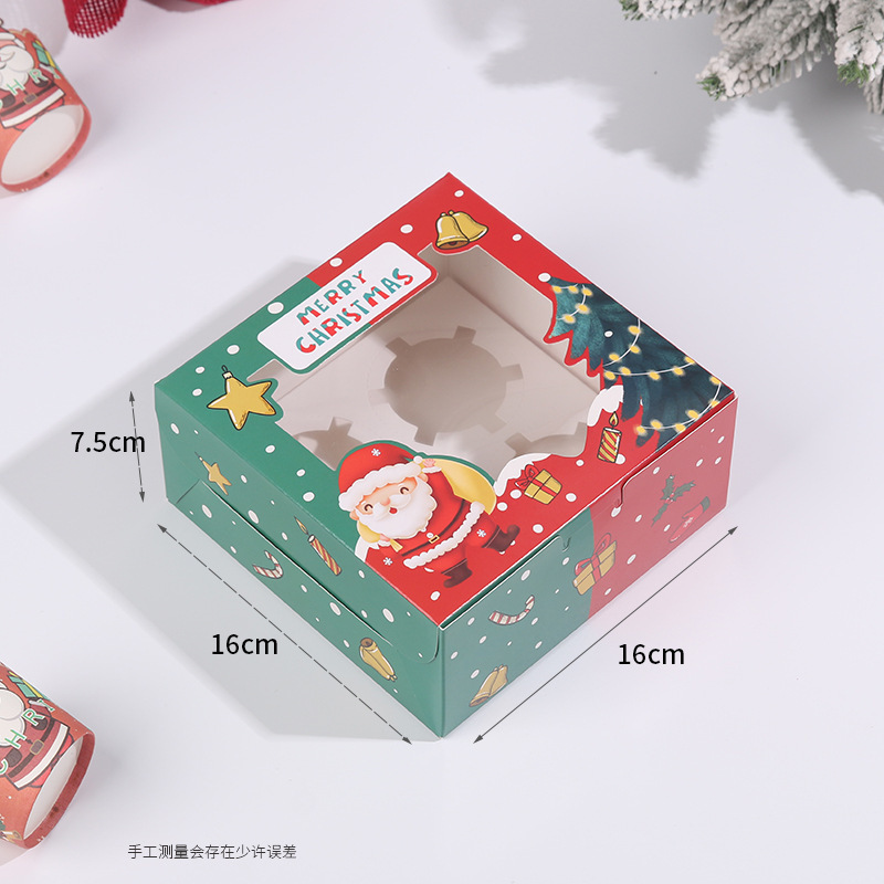 Christmas Cupcake Boxes Cupcake Containers Bakery Boxes with Window and Inserts to Fit Cupcake