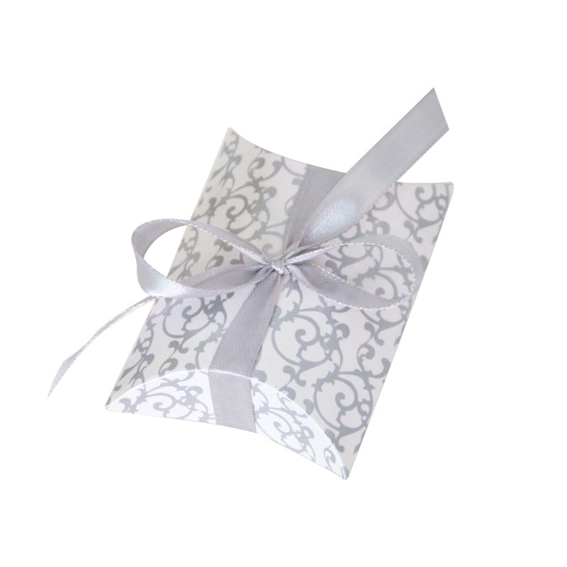 Pillow Gift Box Small Candy Boxes Party Favors Treat Wedding Favor Paper Cardboard with Ribbon