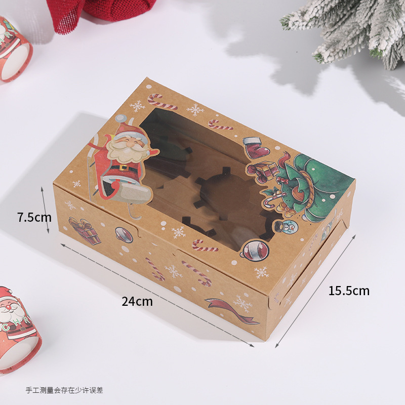Christmas Cupcake Boxes Cupcake Containers Bakery Boxes with Window and Inserts to Fit Cupcake