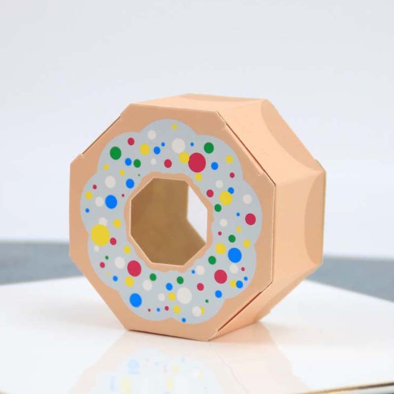 Multicolor Donut Mini Paper Favor Boxes Small Candy Treat Boxes