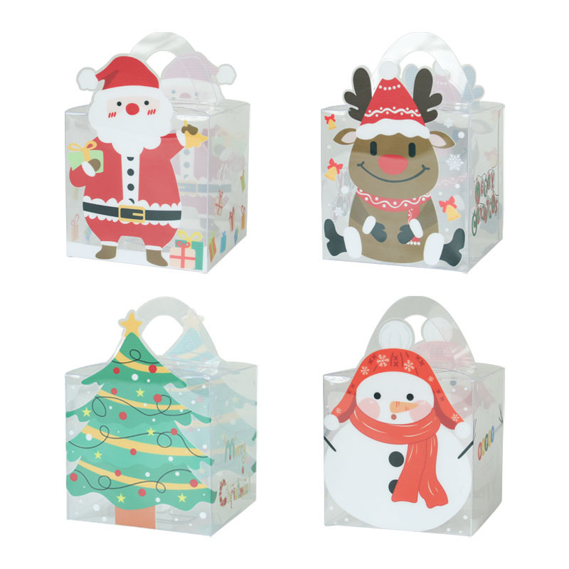 Christmas Clear Cake Box Bakery Boxes with Handle Party Favor Boxes
