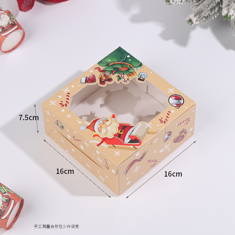Christmas Cupcake Boxes Cupcake Containers Bakery Boxes with Window and Inserts to Fit Cupcake