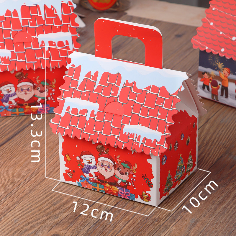 Christmas Treat Boxes Gingerbread House Cardboard Cookie Goody Gable Candy Bags