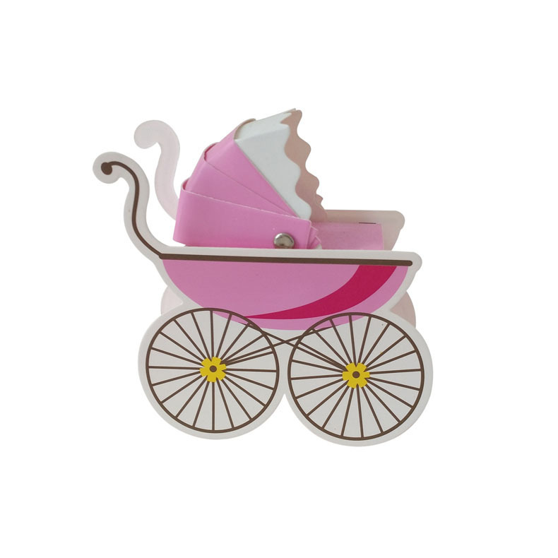 Baby Paper Stroller Party Favor Gift Boxes Cardstock Carriage Candy Boxes