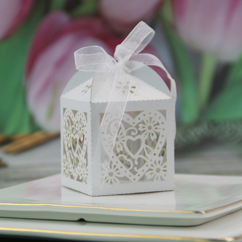 Love Heart Laser Cut Wedding Party Favor Box Candy Bag Chocolate Gift Boxes