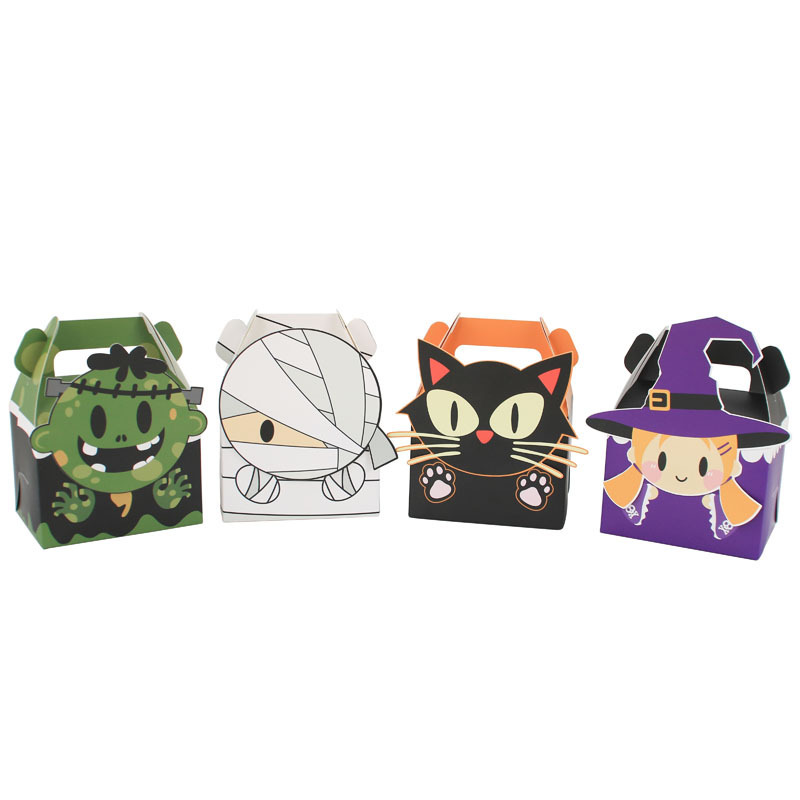 Halloween House Cardboard Goodie Boxes Candy Boxes Cookies Goodie Bags Halloween Party Favor Supplies